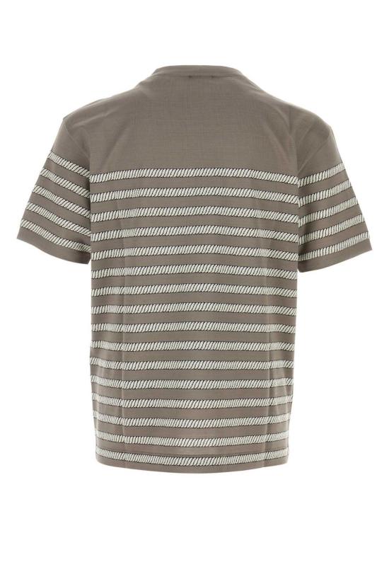  조르지오 아르마니 탑 자수 코튼 블렌드 티셔츠 (팡고) - GIORGIO ARMANI