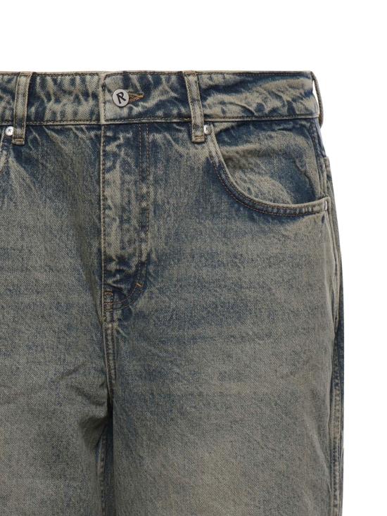  리프레젠트 데님 면 청바지 블루 크림 색상 - REPRESENT