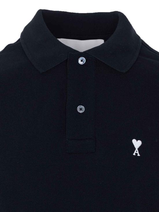 26SS 아미 스몰 하트 로고 폴로 티셔츠 HPL411760760045 Black - AMI