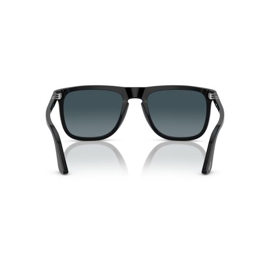 26SS 페르솔 선글라스 0Po3336s 메탈릭 디테일이 있는 직사각형 블랙 아세테이트 - PERSOL