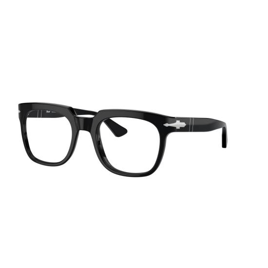 26SS 페르솔 안경 0Po3325v 실버 화살표 디테일이 있는 사각 프레임 안경 - PERSOL