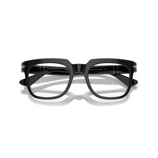 26SS 페르솔 안경 0Po3325v 실버 화살표 디테일이 있는 사각 프레임 안경 - PERSOL