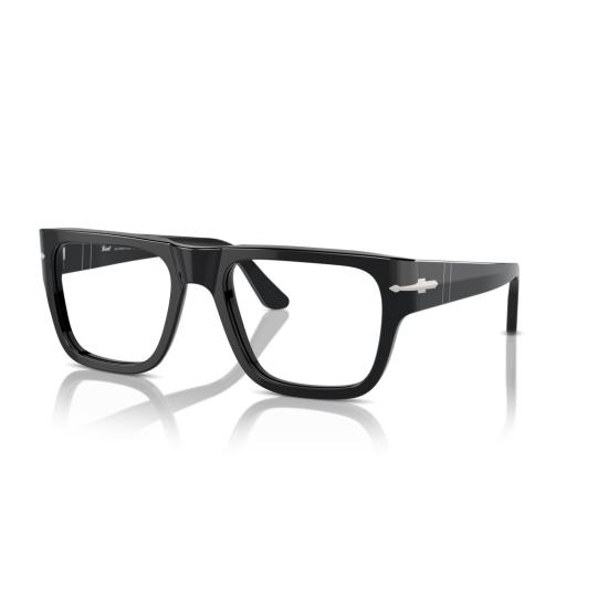 26SS 페르솔 안경 0Po3348v 은색 디테일이 있는 직사각형 아세테이트 안경 - PERSOL