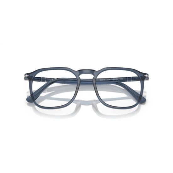 26SS 페르솔 선글라스 0Po3337v 반투명 아세테이트 사각 프레임 안경 (실버 포인트) - PERSOL