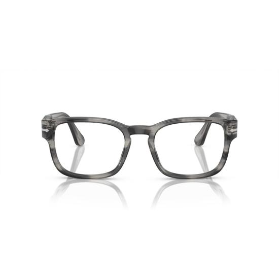 26SS 페르솔 선글라스 0Po3334v 반투명 아세테이트 직사각형 안경테 (금속 디테일 포함)