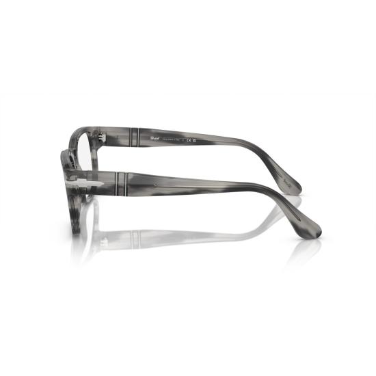 26SS 페르솔 안경 0Po3334v 반투명 아세테이트 직사각형 안경테 (금속 디테일 포함) - PERSOL
