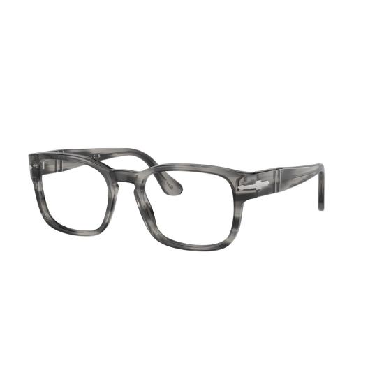 26SS 페르솔 안경 0Po3334v 반투명 아세테이트 직사각형 안경테 (금속 디테일 포함) - PERSOL