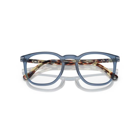 26SS 페르솔 안경 0Po3318v 반투명 파란색 프레임의 둥근 사각형 안경 - PERSOL