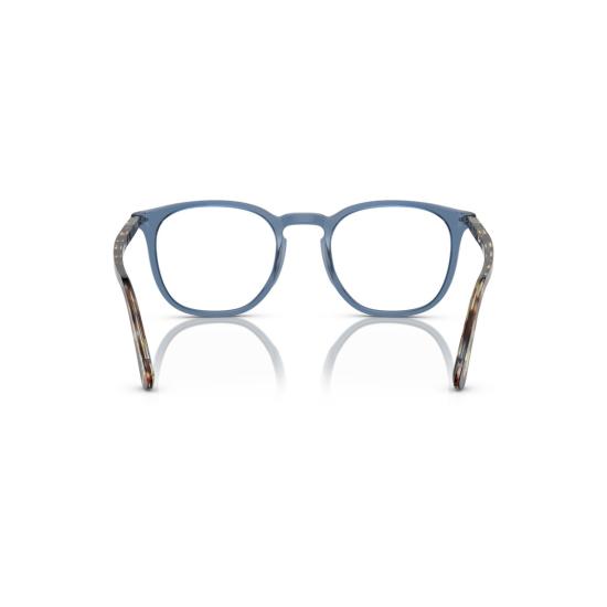 26SS 페르솔 안경 0Po3318v 반투명 파란색 프레임의 둥근 사각형 안경 - PERSOL