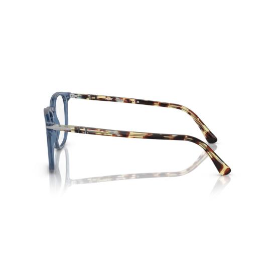 26SS 페르솔 안경 0Po3318v 반투명 파란색 프레임의 둥근 사각형 안경 - PERSOL