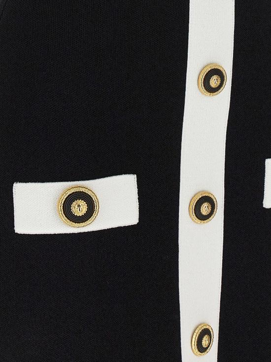  발망 원피스 필로 레오네 카테나 드레스 화이트/블랙 - BALMAIN