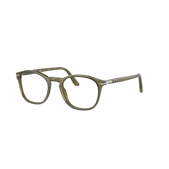 26SS 페르솔 선글라스 0Po3007v 반투명 올리브 그린 아세테이트  (실버 액센트 포함) - PERSOL