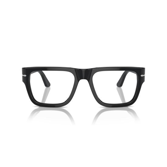 26SS 페르솔 안경 0Po3348v 실버 화살표 디테일이 있는 직사각형 아세테이트
