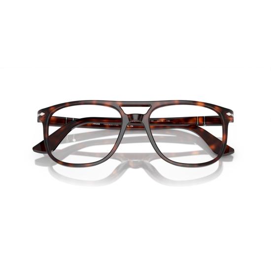 26SS 페르솔 안경 0Po3329v 더블 브릿지 디자인의 에비에이터 스타일 호피 무늬 - PERSOL