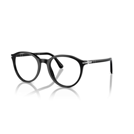 26SS 페르솔 안경 0Po3353v 원형 프레임 안경 (유광 블랙 아세테이트 소재) - PERSOL