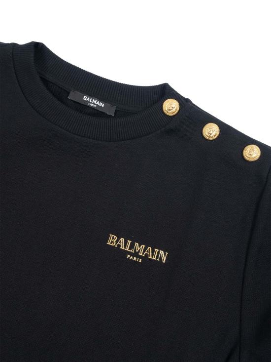  [키즈] 발망 풀오버 키즈 스웨트셔츠 블랙 - BALMAIN
