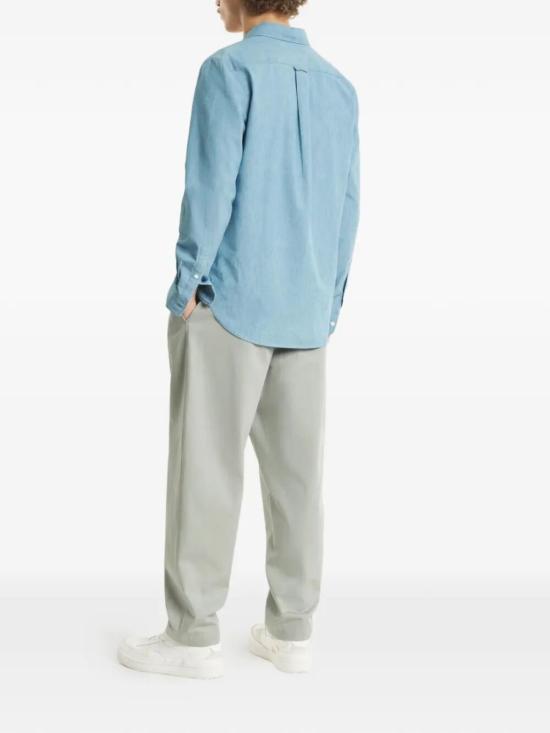  메종키츠네 탑 메종 키츠네 프로필 폭스 레귤러 셔츠 블루 - MAISON KITSUNE