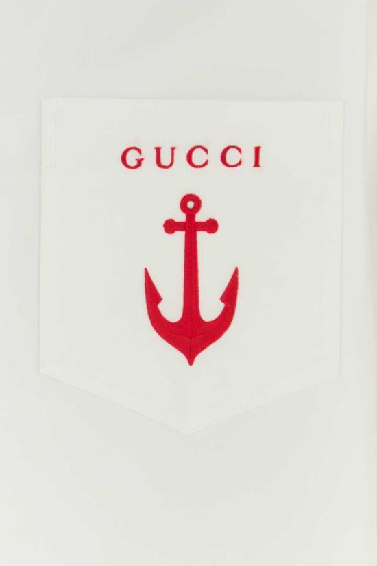  구찌 긴팔 셔츠 포플린 셔츠 화이트 - GUCCI
