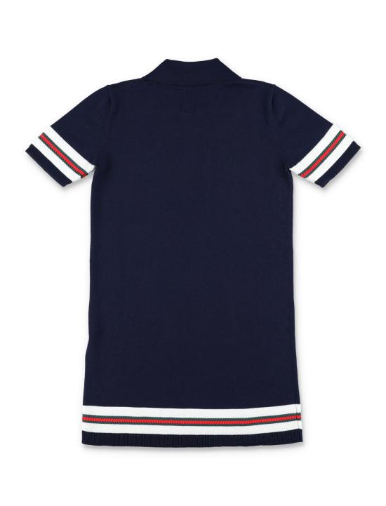  [키즈] 구찌 원피스 키즈 웹 스트라이프 폴로 드레스 잉크/화이트 - GUCCI