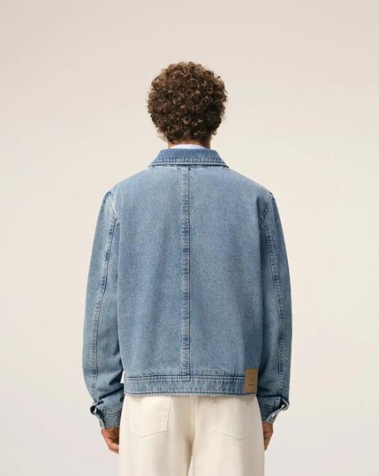 26SS 아미 스몰 하트 로고 코튼 지퍼 자켓 HJK835DE0046 480 BLEU USED - AMI