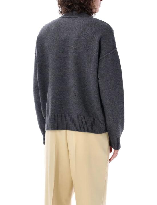 26SS 아미 스웨터 BFUKS406018 084 HEATHER GREYRED 084 HEATHER GREY RED - AMI