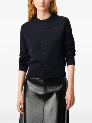 26SS 아미 크루넥 울 가디건 FKC361001 414H25 MARINEROUGE 414H25 MARINE ROUGE - AMI