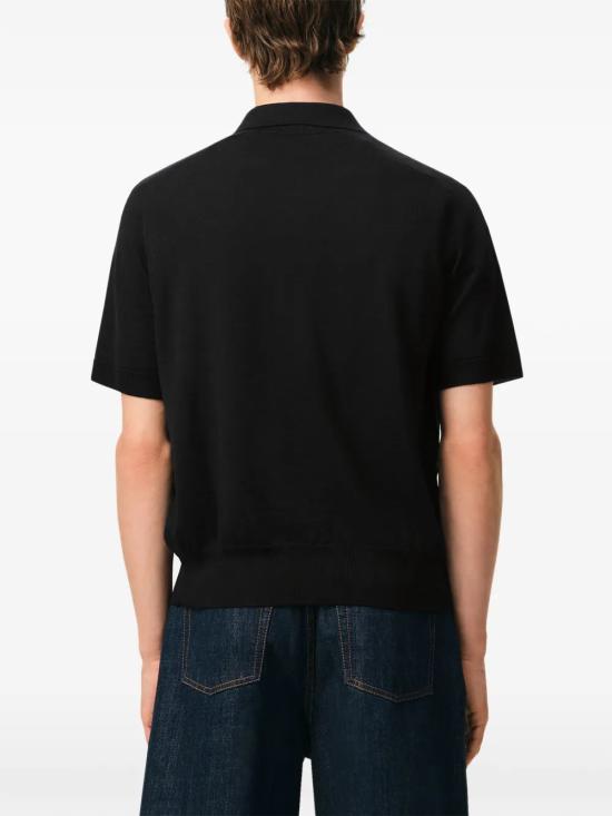 26SS 아미 스몰 하트 로고 메리노 니트 울 숏슬리브 폴로 HPL438KN0039 0180H25 NOIRNOIR 0180H25 NOIR NOIR - AMI