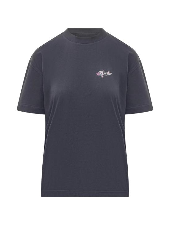  오프화이트 반팔 티셔츠 드립 워터컬러 애로우 레귤러 티셔츠 블루