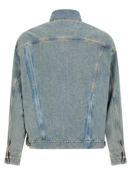  마르지엘라 데님 자켓 메종  테이핑 스톤워시드 코튼 데님 재킷 블루 - MAISON MARGIELA