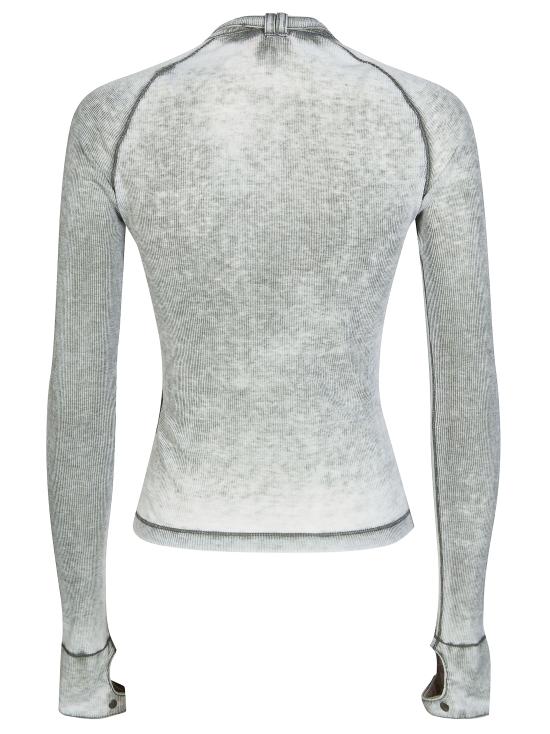 26SS 디젤 T-ECLA T-ERESA 바이커 넥 스트랩 리브 저지 롱슬리브 탑 A229280HGCQ 9CY GRIGIO - DIESEL