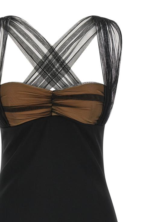  넨시 도자카 숏 원피스 드레이프 패딩 컵 미니 드레스 블랙 - NENSI DOJAKA