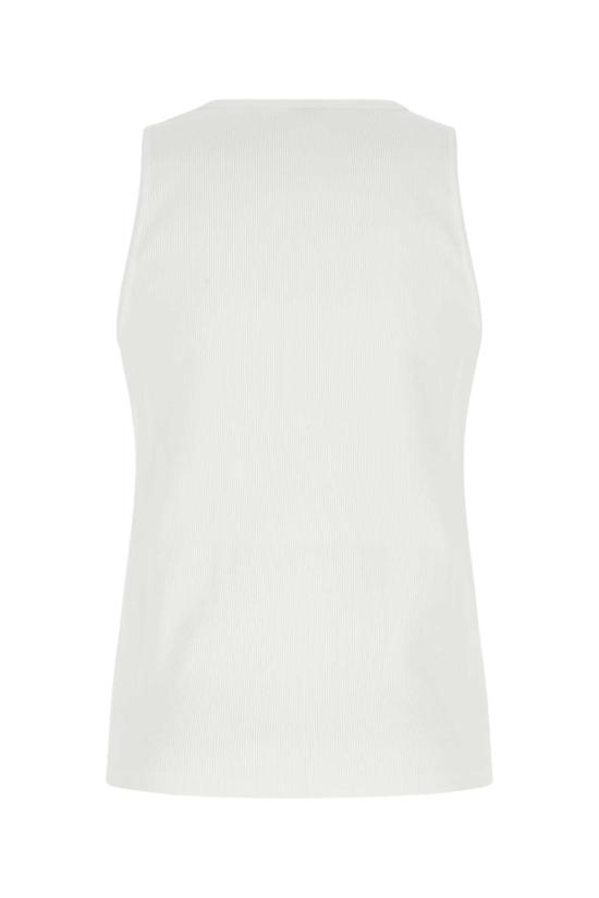  보테가베네타 민소매 티셔츠 보테가 베네타 스트레치 코튼 탱크탑 화이트 - BOTTEGA VENETA