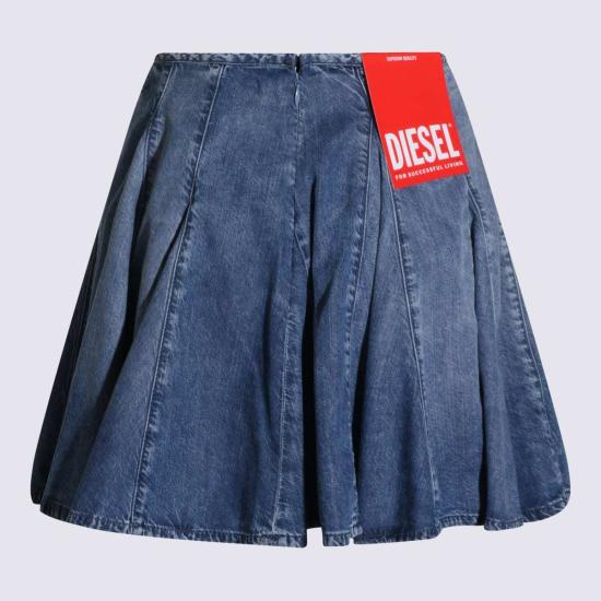  디젤 데님 스커트 컴퍼니 클라이 메드 미니 스커트 블루 - DIESEL