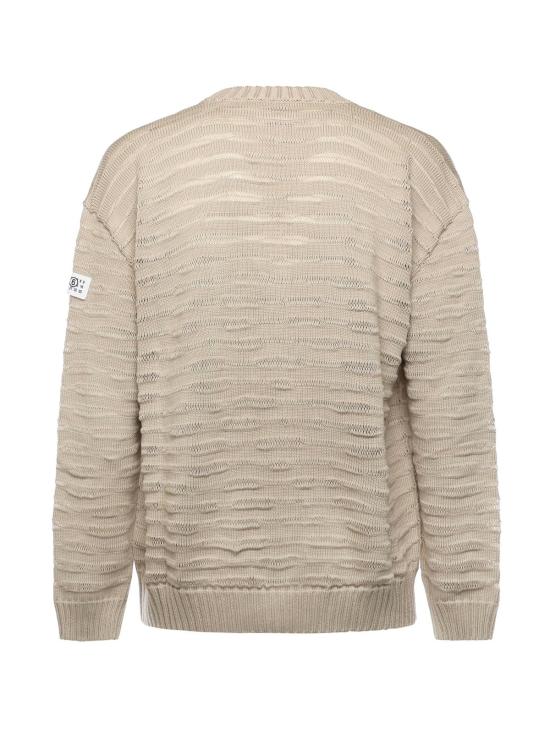  MM6 메종마르지엘라 스웨터 Mm6 메종 마르지엘라 코튼 V넥 버튼 프론트  듄 - MM6 MAISON MARGIELA