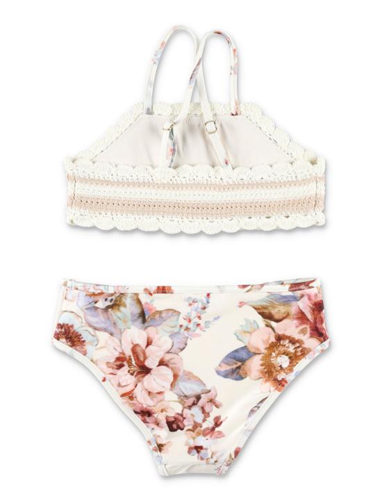  [키즈] 짐머만 수영복/비치웨어 키즈 어웨이큰 니트 비키니 아이보리 플로럴 - ZIMMERMANN
