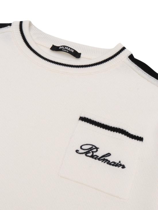  발망 스웨터 버진 울 크루넥 점퍼 화이트 - BALMAIN