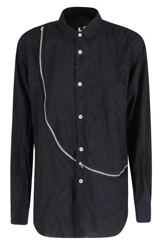  꼼데가르송 탑 Comme Des Garçons 지퍼 셔츠 블랙