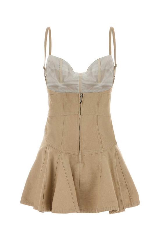  디스퀘어드2 숏 원피스 Dsquared2 샌드 데님 미니 드레스 베이지 - DSQUARED2