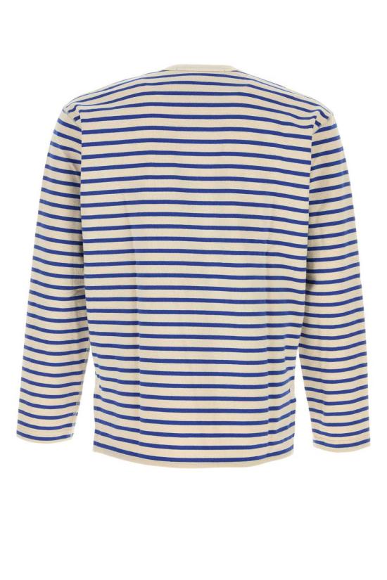  와타나베 준야 탑 자수 코튼 오버사이즈 티셔츠 내추럴 블루 - JUNYA WATANABE