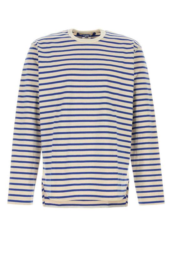  와타나베 준야 탑 자수 코튼 오버사이즈 티셔츠 내추럴 블루