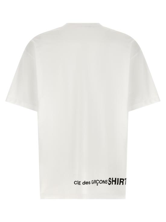  꼼데가르송 탑 Comme Des Garçons 셔츠 로고 프린트 T 셔츠 화이트 - COMME DES GARCONS