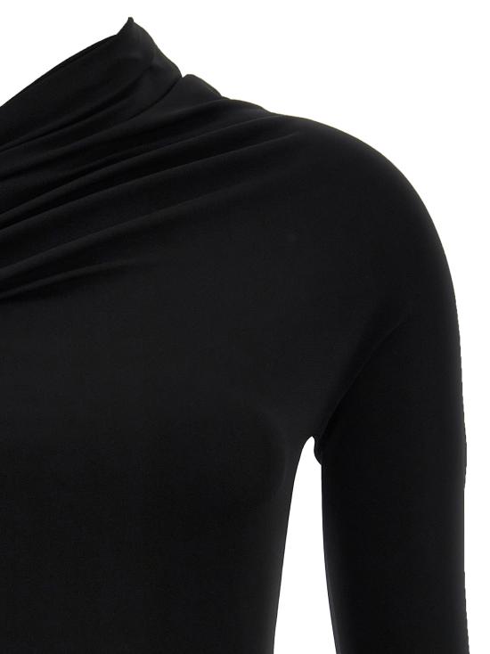  쿠레쥬 숏 원피스 쿠레주 트위스트 크레이프 미니 드레스 블랙 - COURREGES