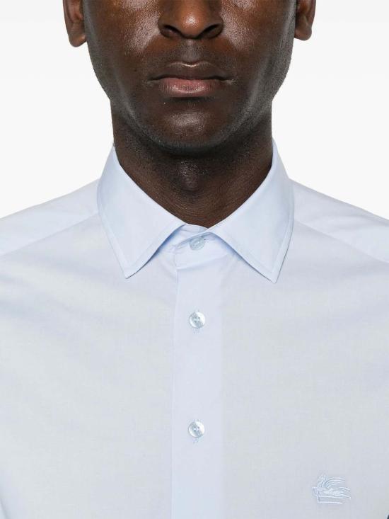  에트로 탑 로마 로고 셔츠 블루 - ETRO