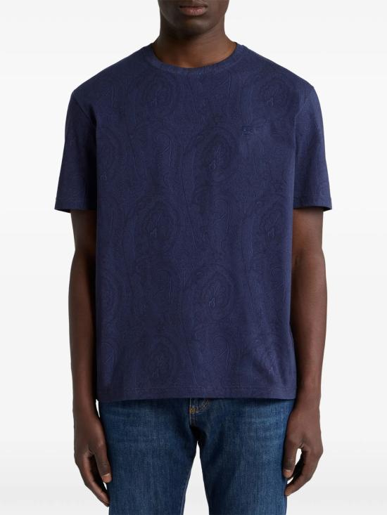  에트로 탑 로마 티셔츠 블루 - ETRO