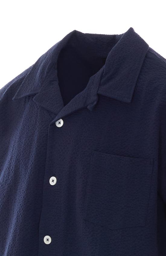 26SS 하울린 반팔 셔츠 COCKTAIL SHIRT CRISPY SEERSUCKER NAVY Blue - HOWLIN