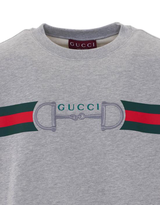 26SS 구찌 프린트 디테일 코튼 저지 스웨트셔츠 848737 XJHOK1056 Grey - GUCCI