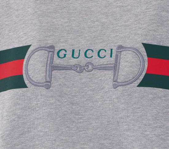 26SS 구찌 프린트 디테일 코튼 저지 스웨트셔츠 848737 XJHOK1056 Grey - GUCCI