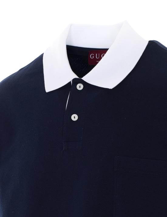 26SS 구찌 스트레치 코튼 피케 폴로 셔츠 854632 XJHOG4002 Blue - GUCCI