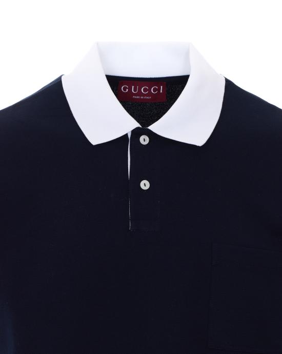 26SS 구찌 스트레치 코튼 피케 폴로 셔츠 854632 XJHOG4002 Blue - GUCCI