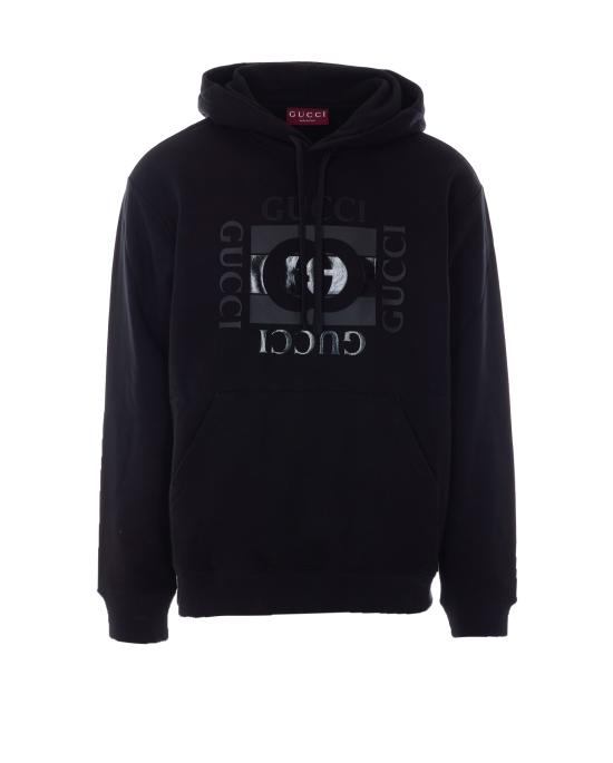 26SS 구찌 프린트 디테일 코튼 저지 스웨트셔츠 855976 XJHNH1152 Black